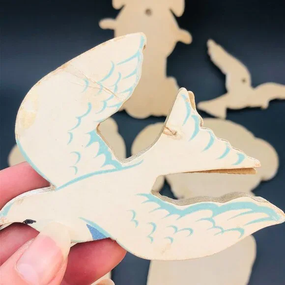 50s Dolly Toy Co Praying Kids Pressed Cardboard Wall Hangings Set Vintage Kitsch - Picture 10 of 14